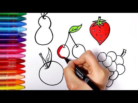 ผลไม้ - วาดอย่างไรและสีสำหรับเด็ก